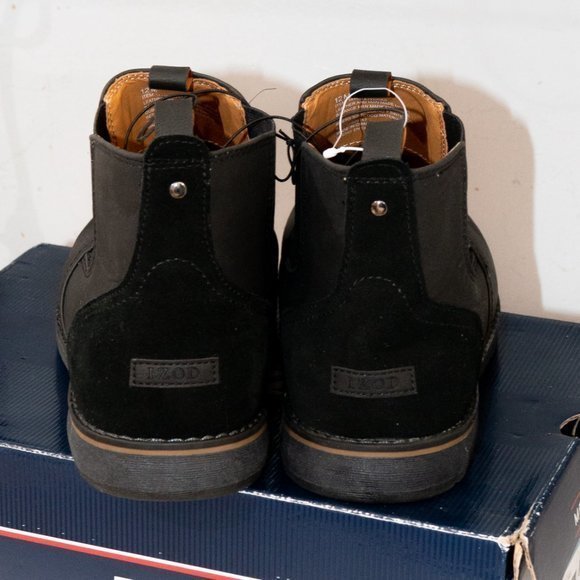 Izod BLACK Men's‎ Lucas Pull-On Chukka Leather Boot - Picture 5 of 8